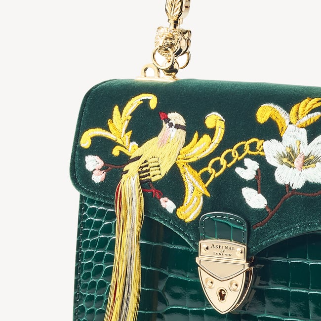 Midi Mayfair® Evergreen Velvet & Patent Croc