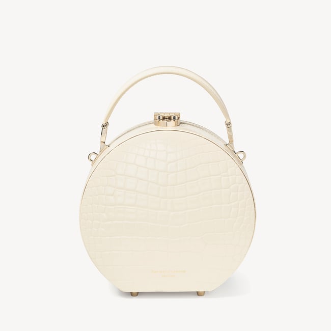 Hat Box Ivory Patent Croc