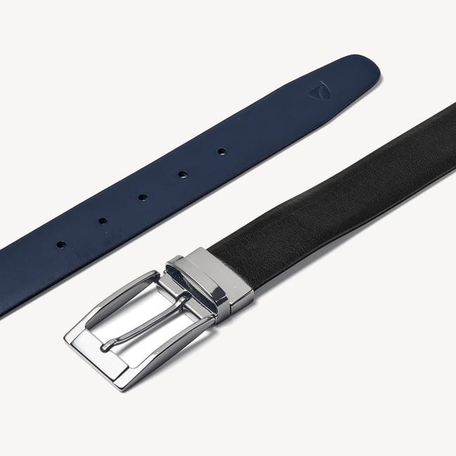 Men's Reversible Belt Smooth Black & Smooth Navy