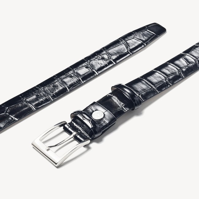 Classic Men's Belt Deep Shine Black Croc