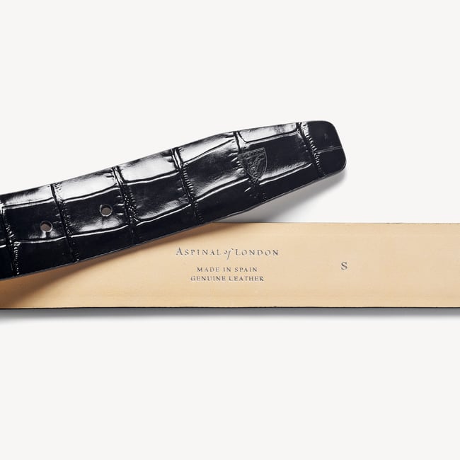 Classic Men's Belt Deep Shine Black Croc