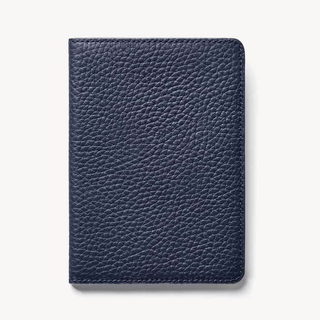 Passport Cover with Card Slots Navy Pebble