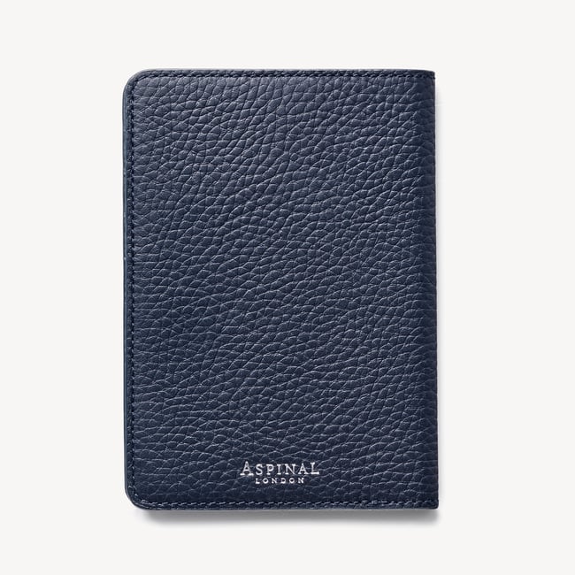 Passport Cover with Card Slots Navy Pebble