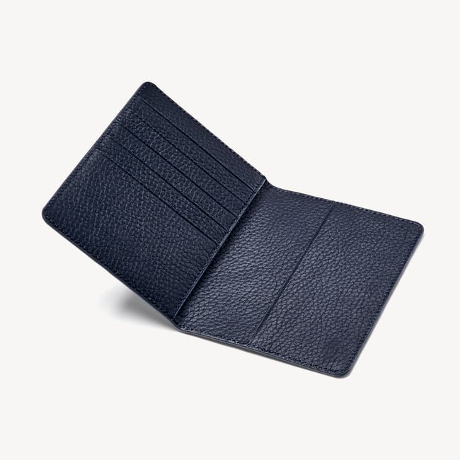 Passport Cover with Card Slots Navy Pebble