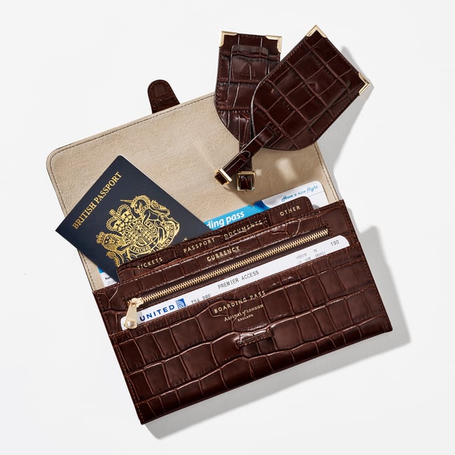Travel Collection Deep Shine Amazon Brown Croc