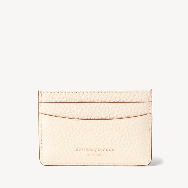 Slim Credit Card Holder Ivory Pebble