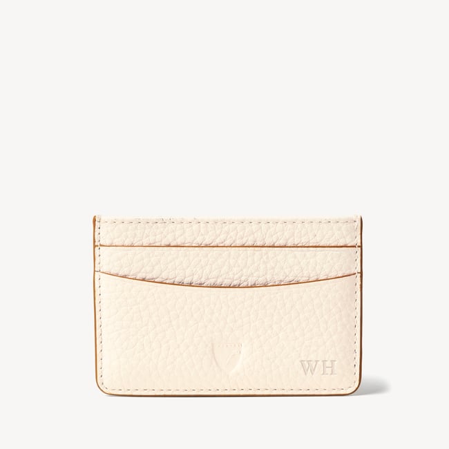 Slim Credit Card Holder Ivory Pebble