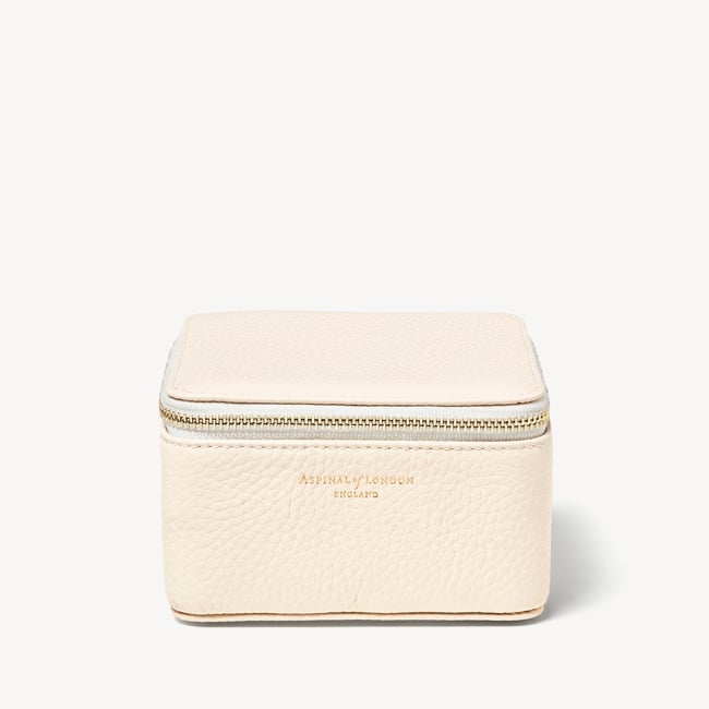 Travel Watch & Ring Box Ivory Pebble