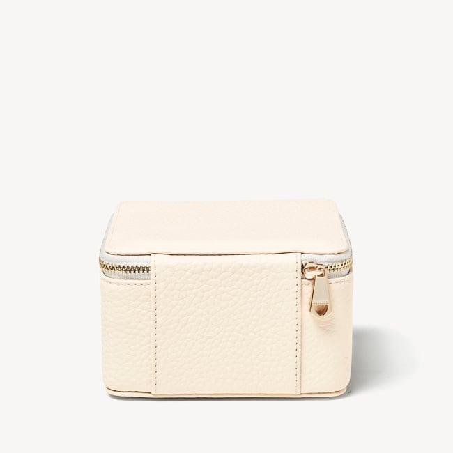 Travel Watch & Ring Box Ivory Pebble