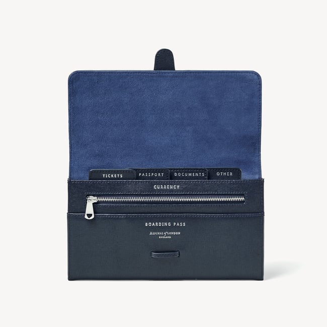Travel Wallet  Navy Saffiano