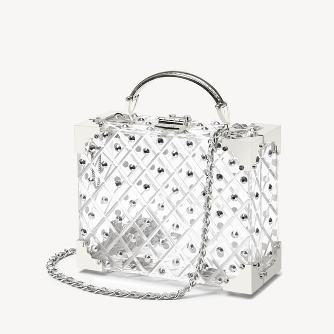 Crystal Trunk Transparent Acrylic with Silver Crystals