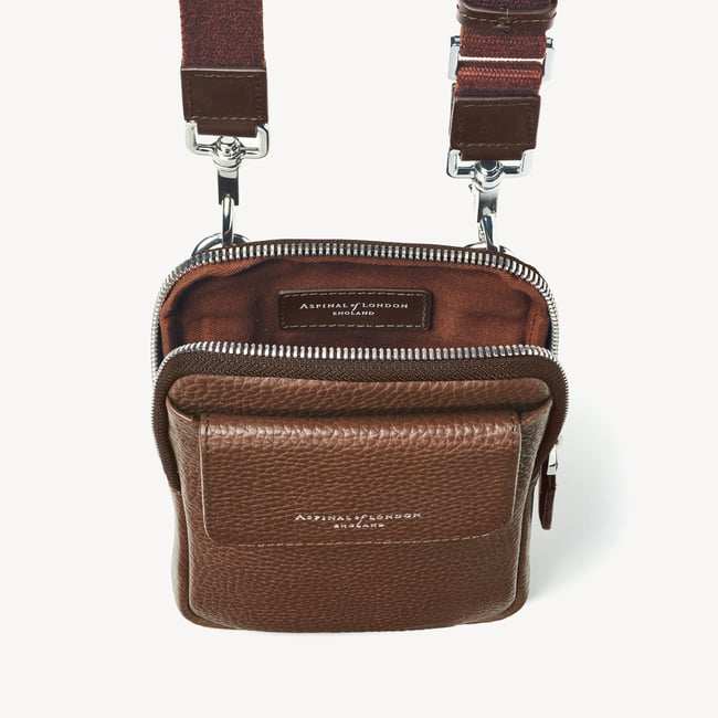 Reporter Crossbody Phone Bag Tobacco Pebble