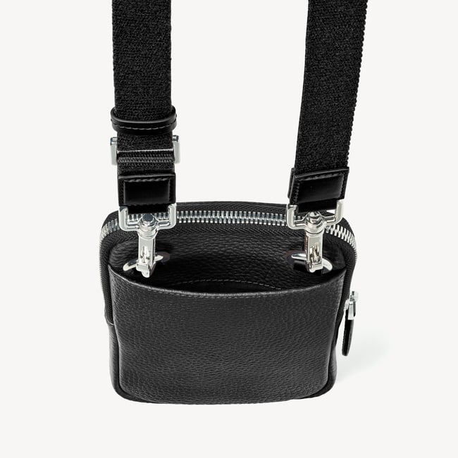 Reporter Crossbody Phone Bag Black Pebble