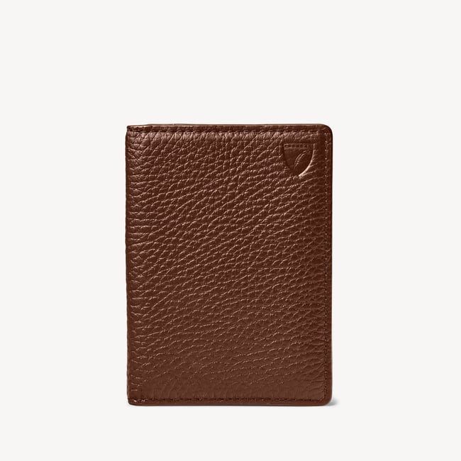Double Fold Credit Card Holder Tobacco Pebble