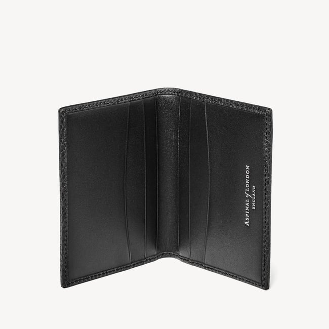 Double Fold Credit Card Holder Black Pebble