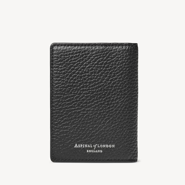 Double Fold Credit Card Holder Black Pebble