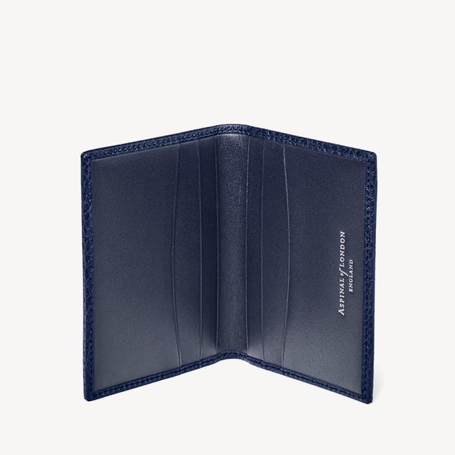 Double Fold Credit Card Holder Navy Pebble