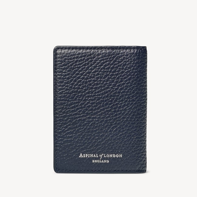Double Fold Credit Card Holder Navy Pebble