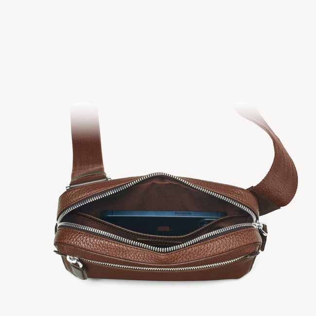 Reporter Compact Crossbody Tobacco Pebble