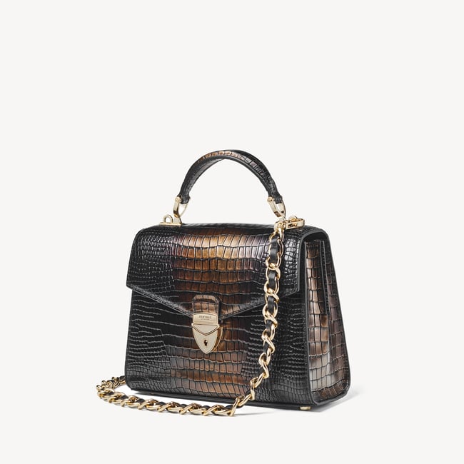 Midi Mayfair® 2 Deep Shine Black & Gold Ombre Croc