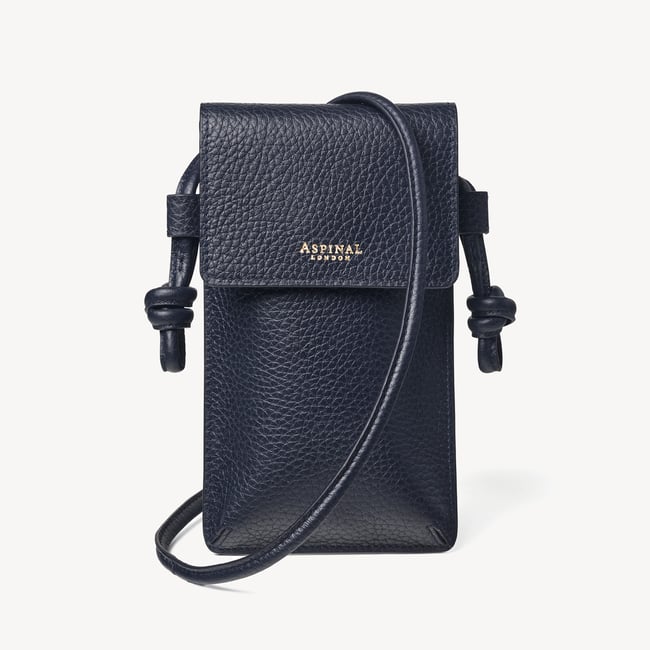 Ella Crossbody Phone Pouch Navy Pebble
