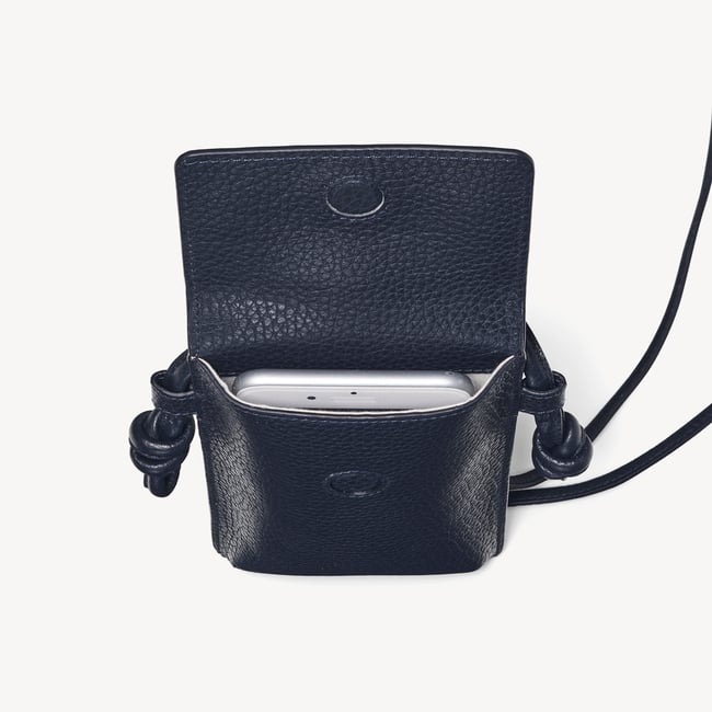 Ella Crossbody Phone Pouch Navy Pebble