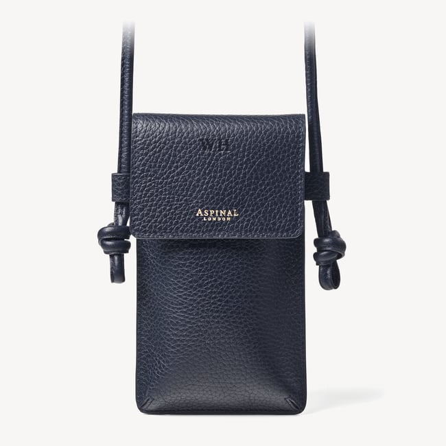 Ella Crossbody Phone Pouch Navy Pebble