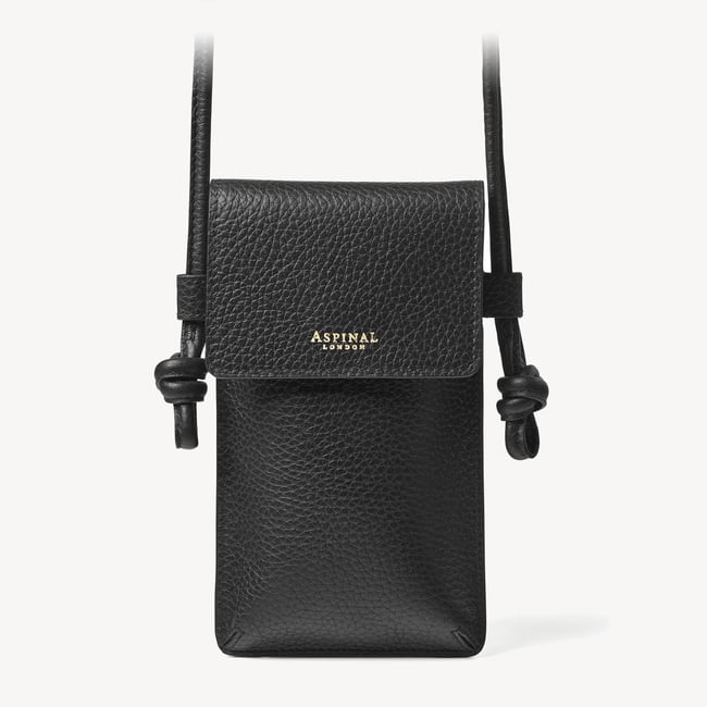 Ella Crossbody Phone Pouch Black Pebble