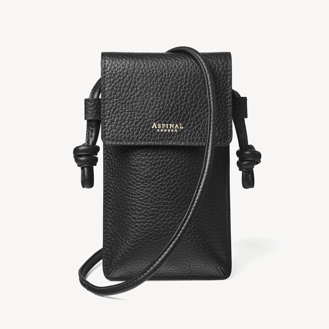 Ella Crossbody Phone Pouch Black Pebble