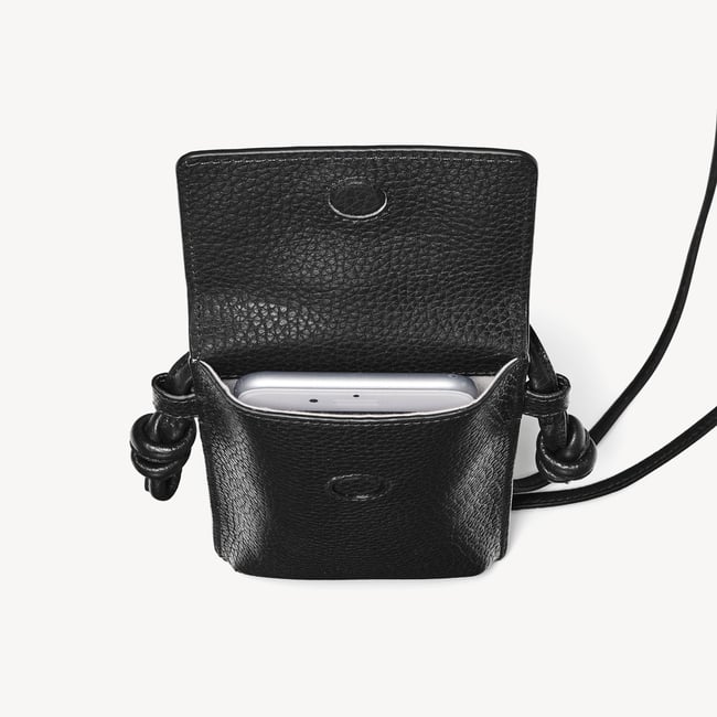Ella Crossbody Phone Pouch Black Pebble