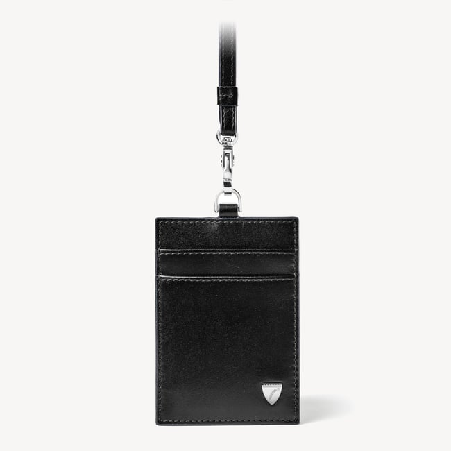 Lanyard ID & Card Holder Smooth Black