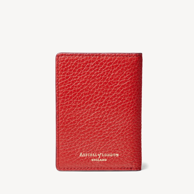 Double Fold Credit Card Holder Cardinal Red Pebble
