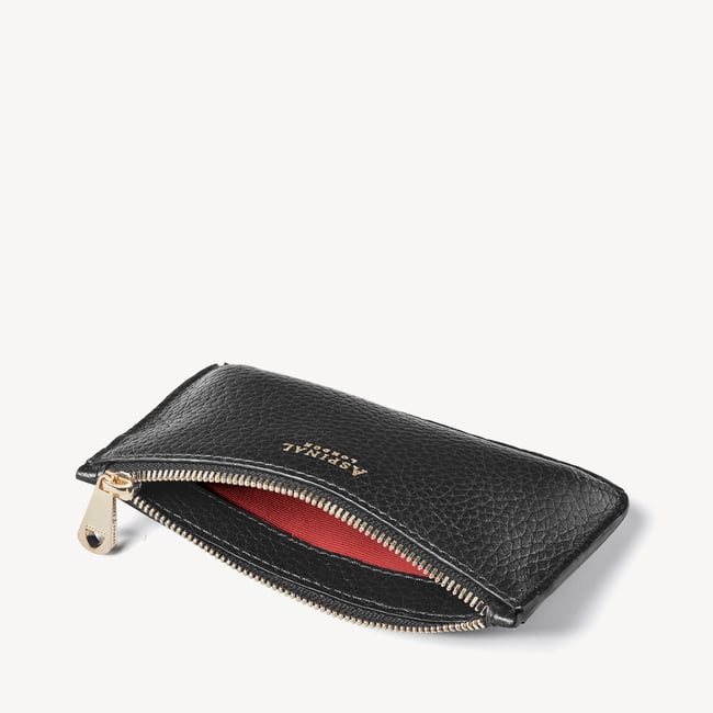 Ella Card & Coin Holder Black Pebble