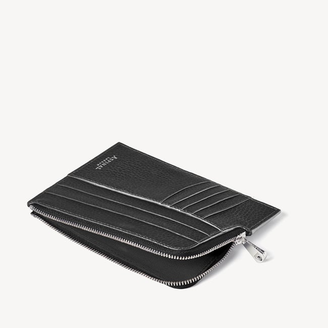 Zipped Travel Wallet Black Pebble