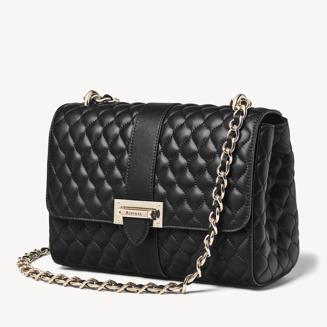 Large Lottie Black Quilted Nappa