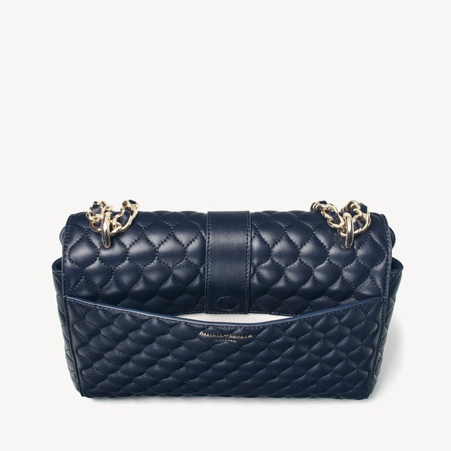 Large Lottie Navy Quilted Nappa