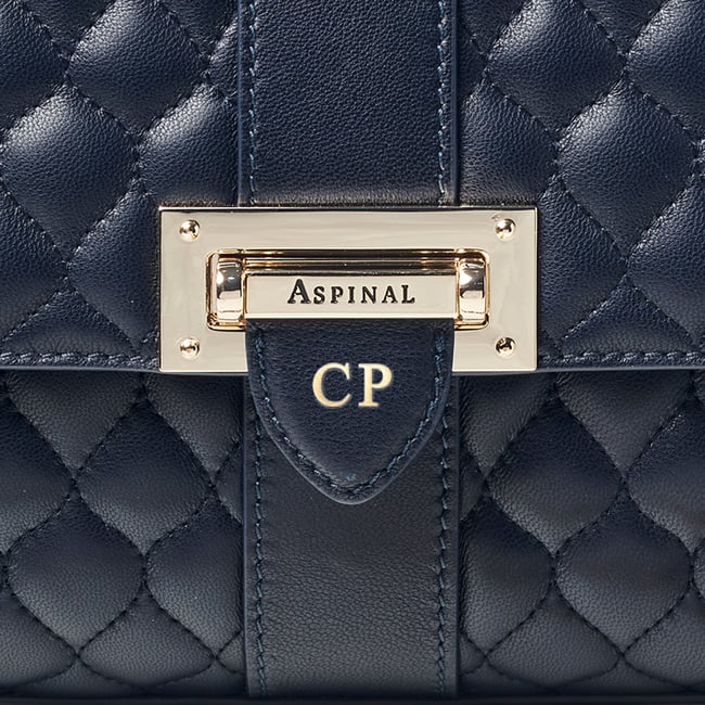 Large Lottie Navy Quilted Nappa