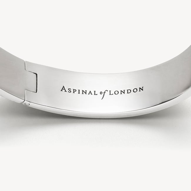Bee Bangle Black Enamel & Palladium Silver Plated