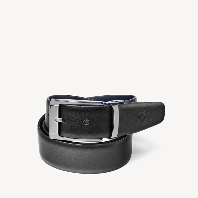 Men's Reversible Belt Smooth Black & Smooth Navy