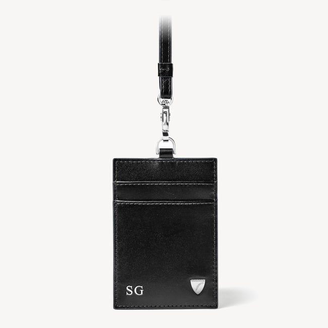 Lanyard ID & Card Holder Smooth Black