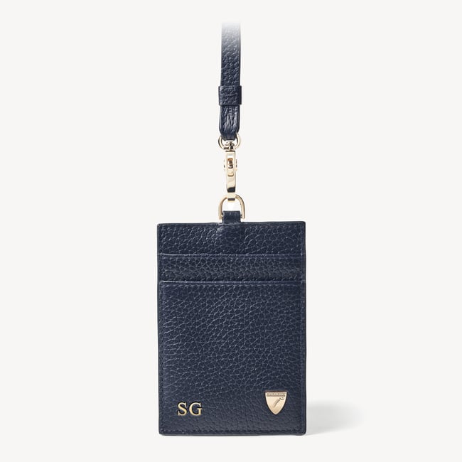Lanyard ID & Card Holder Navy Pebble