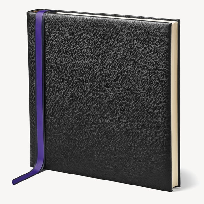 14-inch Leather Photo Album Black Pebble