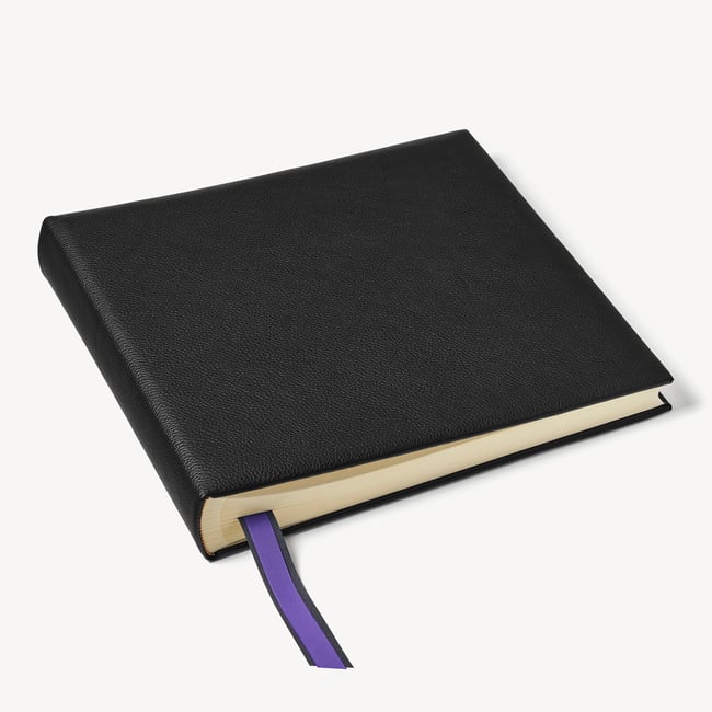 14-inch Leather Photo Album Black Pebble