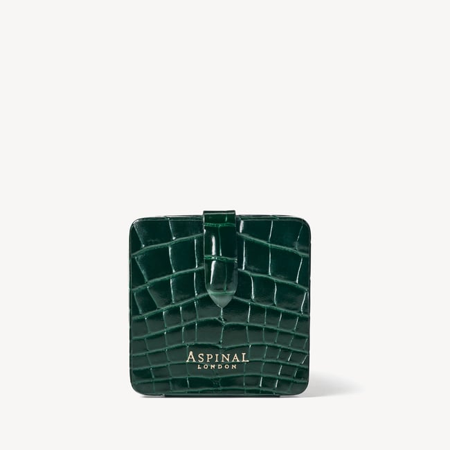 Compact Mirror Evergreen Patent Croc