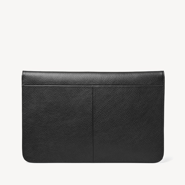 Leather Laptop Case Black Pebble