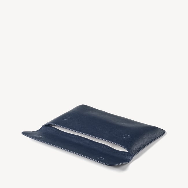 Leather Laptop Case Navy Pebble