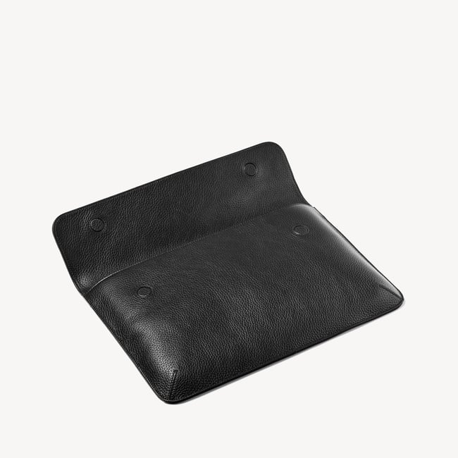Leather Laptop Case Black Pebble