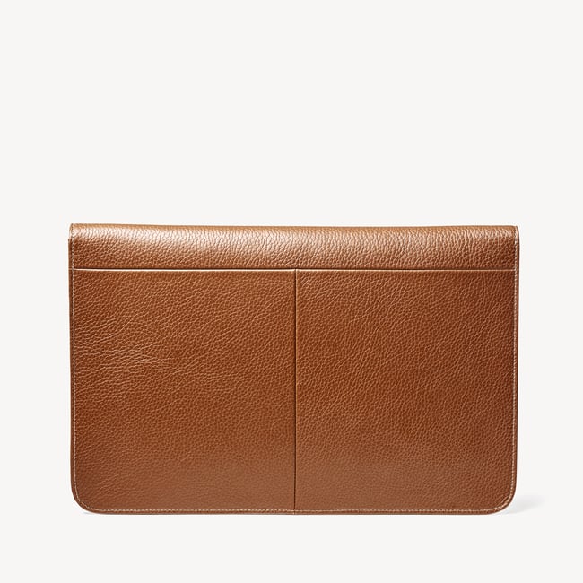 Leather Laptop Case Tan Pebble