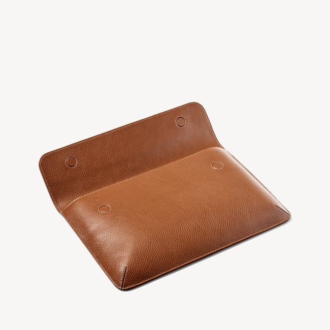 Leather Laptop Case Tan Pebble