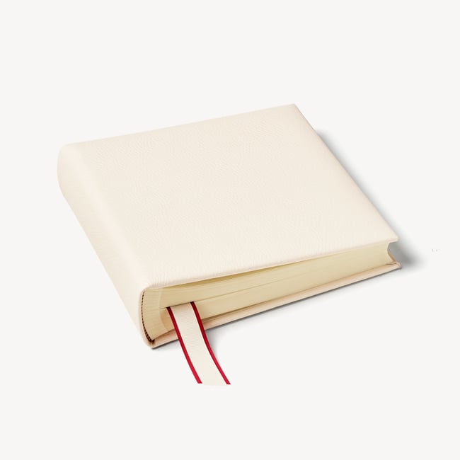 8-inch Leather Photo Album Ivory Pebble